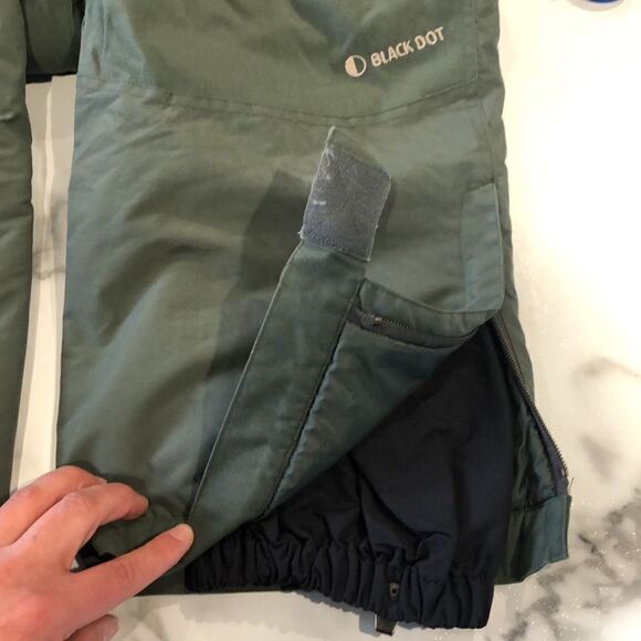 EUC Black Dot Snow Pants w Suspenders Sz. YXL - Picture 5 of 8